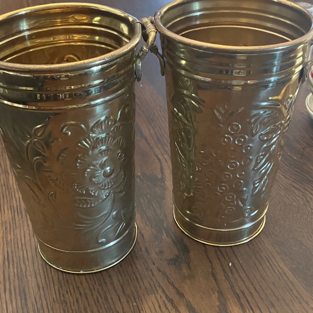Hosley Brass French Bucket Pair